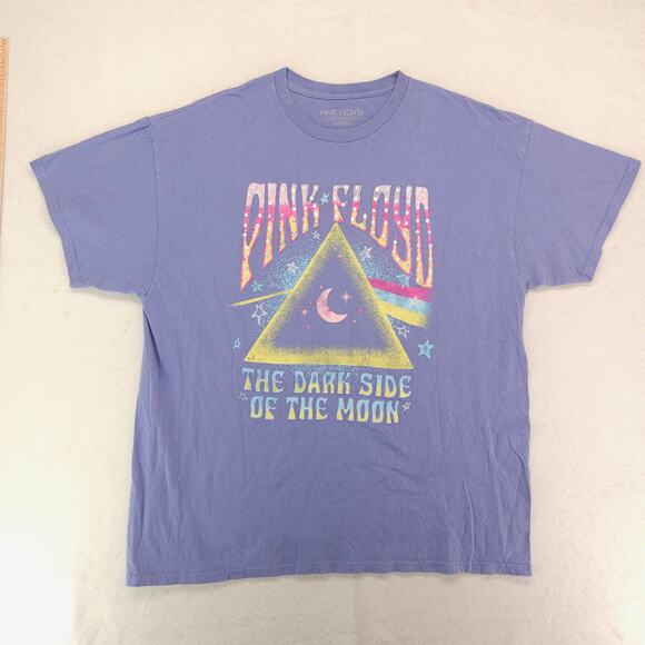 Pink Floyd The Dark Side of the Moon Band Graphic Shirt Adult Mens Size L Purple - Picture 2 of 9